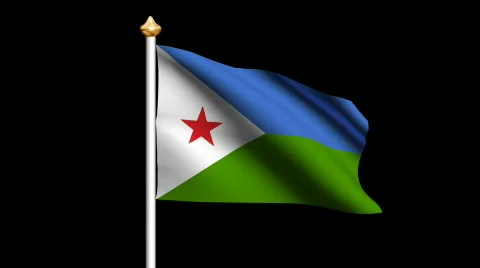 Djbouti flag Video stock 563527