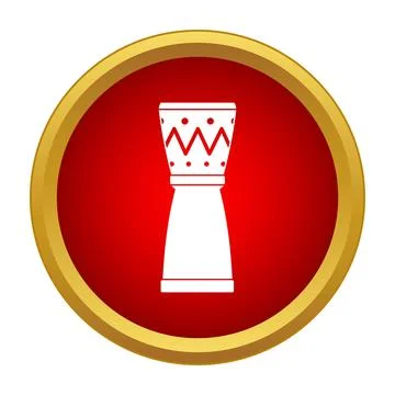 Djembe african drum playing rhythm music icon button Stock Illustration