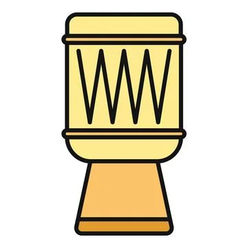Djembe african drum playing rhythm music instrument icon Stock Illustration
