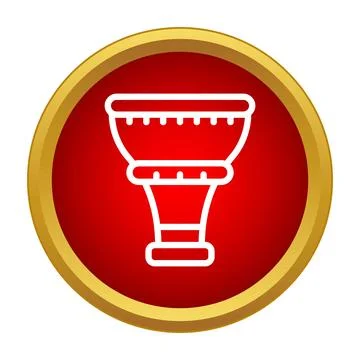 Djembe drum music icon creating rhythm beat Stock Illustration