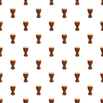 Djembe drum seamless pattern creating a musical background Illustrazione stock