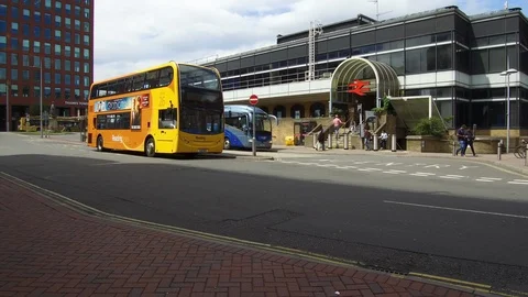 DJI 0071 Reading Station front entrance Stock Footage 113797928