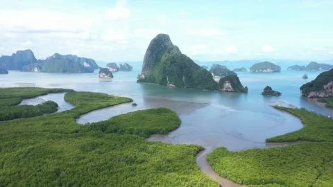 DJI 0521 Flying into mountain at Samet Nhan Shee Stock Footage 121579420