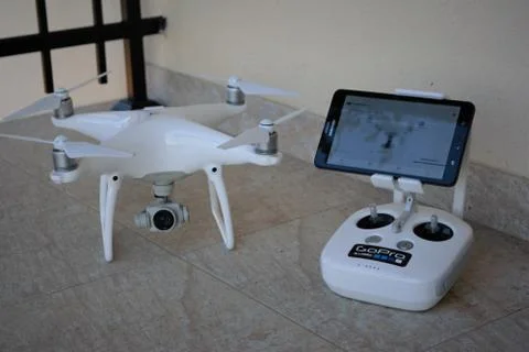 DJI drone equipment phantom 4 Stock Photos