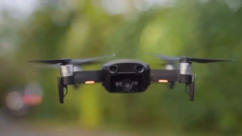 DJI drone flies in the air Video stock 119540729