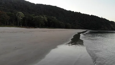 DJI Drone flying low over a Beach on Koh Lanta Island, Thailand Stock Footage 124019492