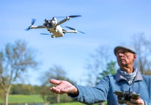DJI drone in a park Stock Photos