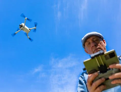 DJI drone in a park Stock Photos