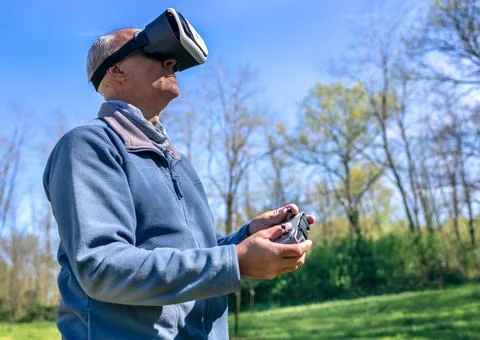 DJI drone in a park Stock Photos