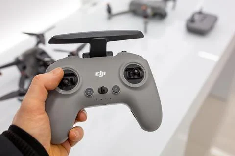 DJI Drone Remote Control in hand. Minsk, Belarus - February, 2022 Foto stock