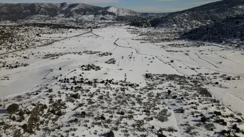 DJI flight over snow 3 Stock-Footage 254404152