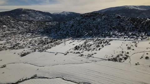 DJI flight over snow 5 Stock-Footage 254403960