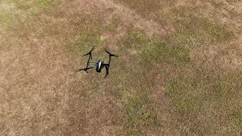 DJI Inspire 2 Hovering in Flight Viewed from Above 库存影片 325523492