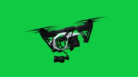 DJI Inspire drone side view on green screen Stock Footage 141611335