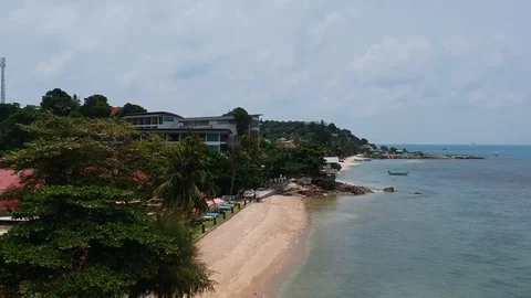 DJI Koh Phangan Fly Up over beach Island Stock-Footage 101109720