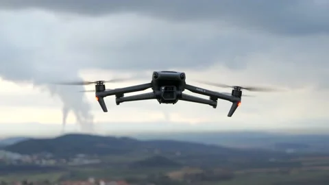 DJI Mavic 3 drone hovering front view closeup Video stock 167283809