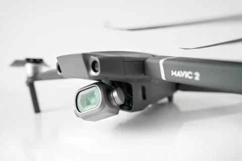 DJI MAVIC PRO 2 drone isolated on gray background, 23.01.2021, Lisbon, Portugal Stock Photos