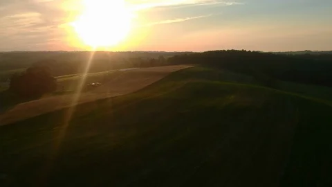 DJI Mavic Pro drone hovering into sunset Stock Footage 94825536