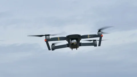 DJI Mavic pro drone in mid air. Stock Footage
