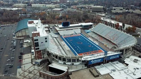 DJI Mavic Pro Flying Over Boise Football Field / Boise, Idaho Stock Footage 106413113