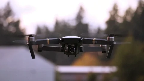 DJI Mavic Pro hovering in the air. Stock Footage 119035784