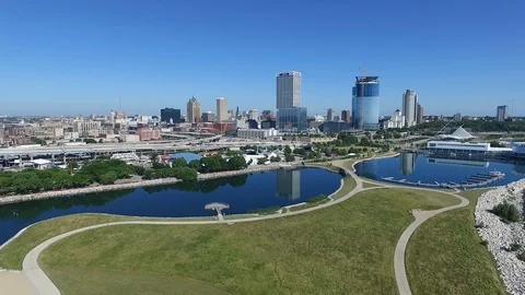 DJI Milwaukee Lakefront2 Stock Footage 98368138