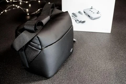 Dji Mini 2 drone Bundle Fly More Combo black bag Stock Photos