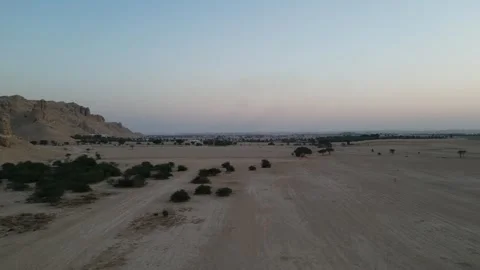 DJI Mini 3 Pro Drone Flying in the Desert of Riyadh Saudi Arabia Stock Footage 295059275
