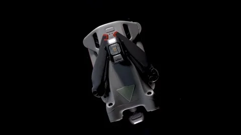 DJI Mini 3 Pro - Folded - Spinning Top-Down - Fixed Focus - Black Background 動画素材 255208353