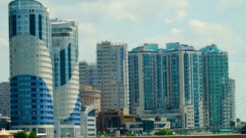 Dji Phantom 4 in the frame. Quadcopter on the background of houses. Drone flies 動画素材 91995690