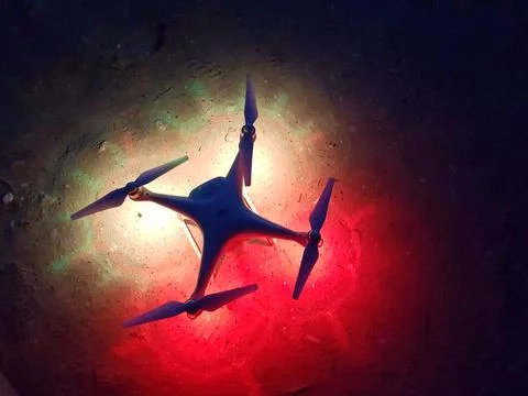DJI Phantom 4 Pro right after its mission Stock Photos