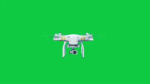 DJI Phantom quadcopter drone front view on green screen Stock Footage 141756927