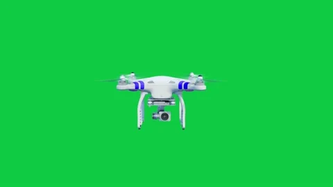DJI Phantom quadcopter drone front view on green screen Stock Footage 141756942