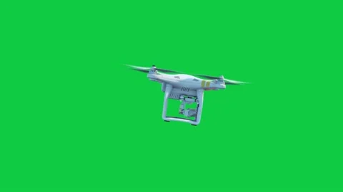 DJI Phantom quadcopter drone side view on green screen Stock Footage 141756940