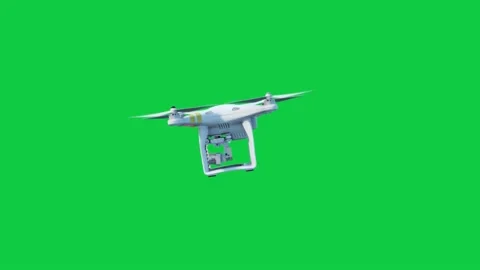 DJI Phantom quadcopter drone side view on green screen Stock Footage 141756941