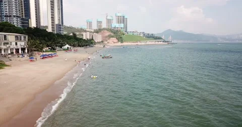 DJI silver beach 1 Video stock 166599428