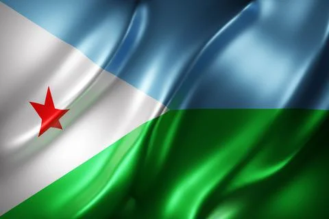 Djibouti 3d flag Stock Illustration