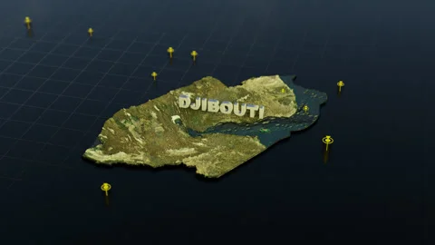 Djibouti 3D Map With Animation Video stock 305187905