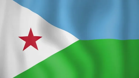 Djibouti animated flag. Seamless loop. 4K Stock Footage 145436779