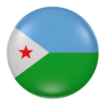 Djibouti button on white background Stock Illustration