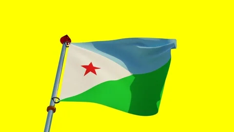 Djibouti Flag in 3D Stock Footage 157622758