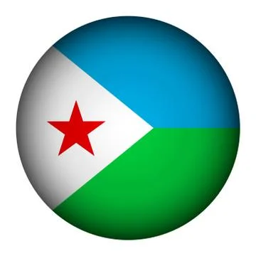 Djibouti flag button. Illustrazione stock