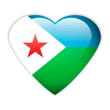 Djibouti flag button. Stock Illustration