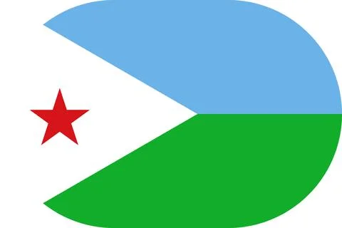Djibouti flag in flat oval design Ilustração Stock