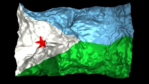 Djibouti flag Stock Footage 110800855