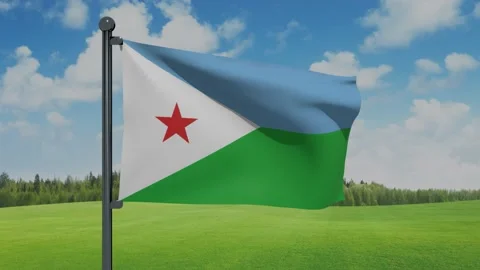 Djibouti Flag Video stock 151862260