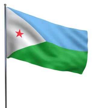 Djibouti Flag Image Stock Illustration