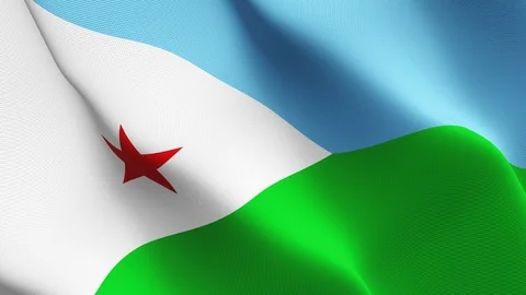 Djibouti flag loop waving on wind. Stock Footage 119198655