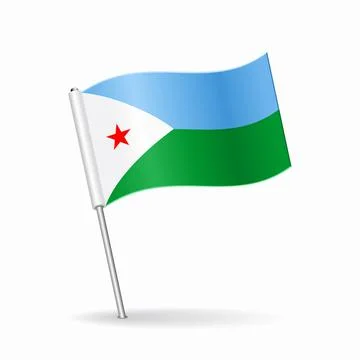 Djibouti flag map pointer layout. Vector illustration. Stock Illustration