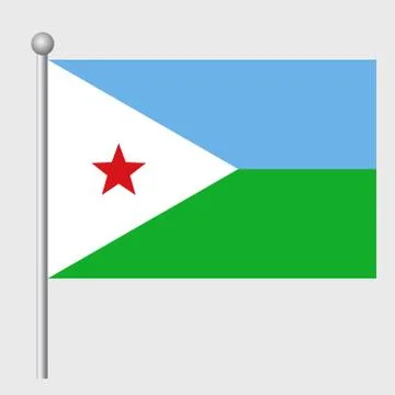 Djibouti flag vector template background realistic copy Stock Illustration